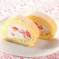 イチゴのロールケーキ