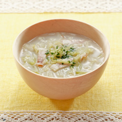 キャベツの豆乳スープ（病院食：汁物）