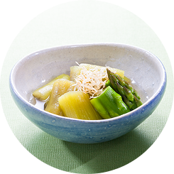 ナスとアスパラの翡翠煮
